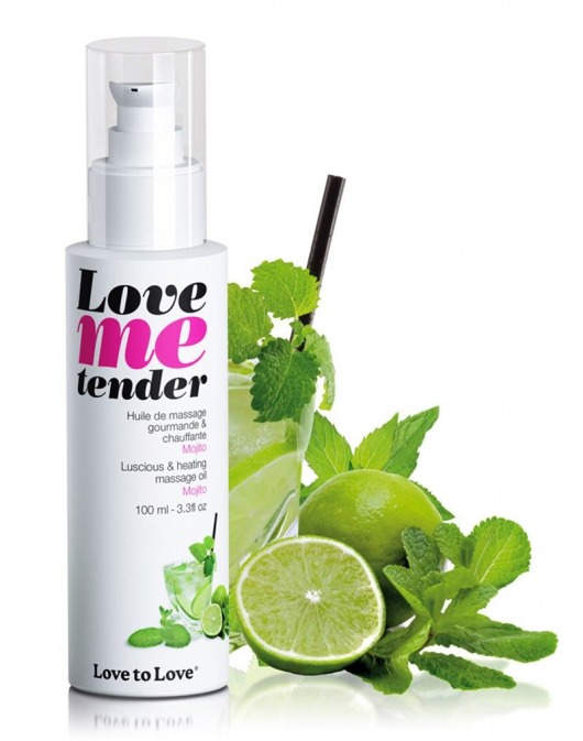 Съедобное согревающее массажное масло Love Me Tender Mojito с ароматом мохито - 100 мл. - Love to Love - купить с доставкой в Сергиевом Посаде