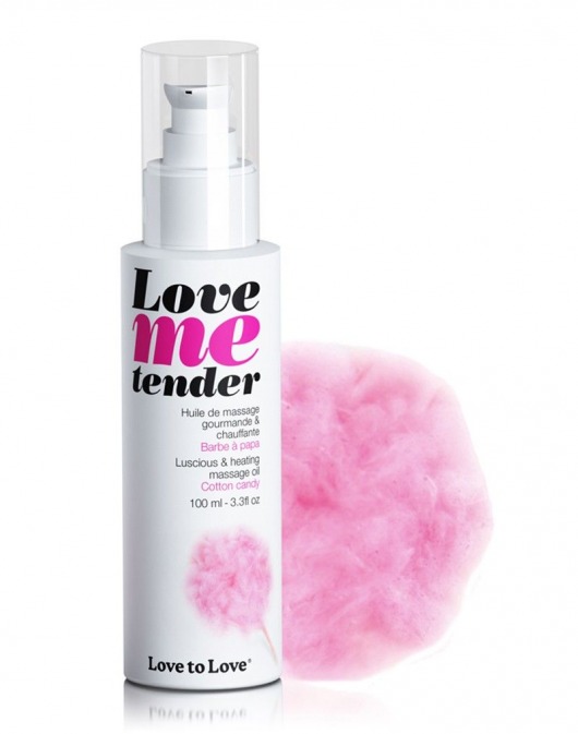 Съедобное согревающее массажное масло Love Me Tender Cotton Candy с ароматом сладкой ваты - 100 мл. - Love to Love - купить с доставкой в Сергиевом Посаде