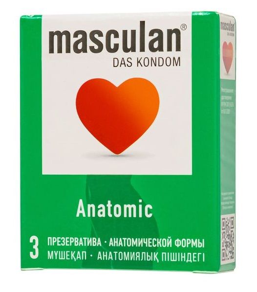 Презервативы анатомической формы Masculan Anatomic - 3 шт. - Masculan - купить с доставкой в Сергиевом Посаде