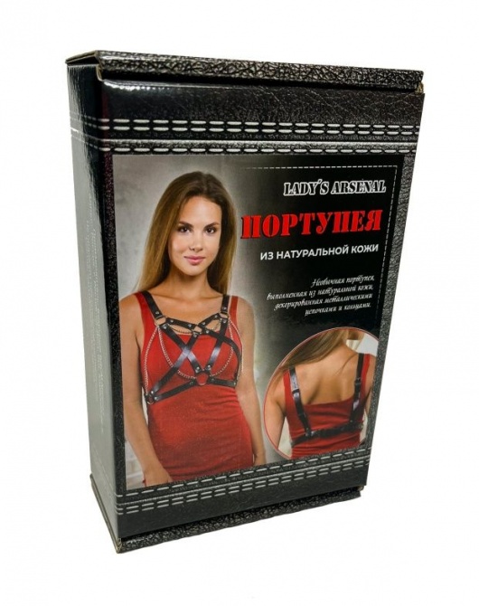 Портупея из натуральной кожи с цепочками - БДСМ Арсенал - купить с доставкой в Сергиевом Посаде