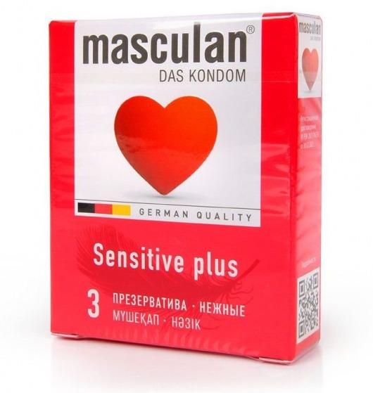 Презервативы Masculan Sensitive plus - 3 шт. - Masculan - купить с доставкой в Сергиевом Посаде