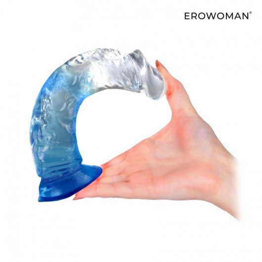 Синий гибкий фаллоимитатор - 20,5 см. - Erowoman-Eroman
