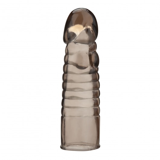 Дымчатая насадка-удлинитель Ribbed Realistic Penis Enhancing Sleeve Extension - 15,2 см. - BlueLine - в Сергиевом Посаде купить с доставкой