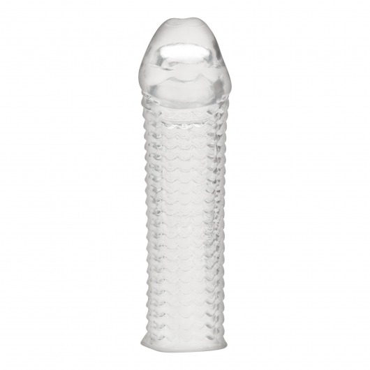 Текстурированная насадка на пенис Clear Textured Penis Enhancing Sleeve Extension - 16,5 см. - BlueLine - в Сергиевом Посаде купить с доставкой