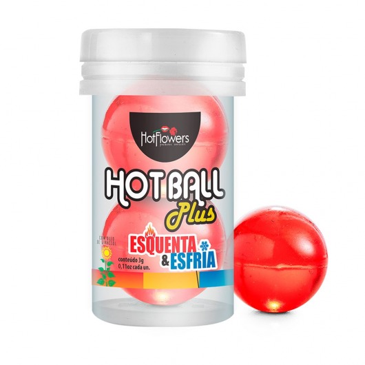 Лубрикант на масляной основе Hot Ball Plus с охлаждающе-разогревающим эффектом (2 шарика по 3 гр.) - HotFlowers - купить с доставкой в Сергиевом Посаде