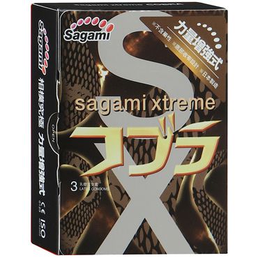 Суженные к основанию презервативы Sagami Xtreme COBRA - 3 шт. - Sagami - купить с доставкой в Сергиевом Посаде