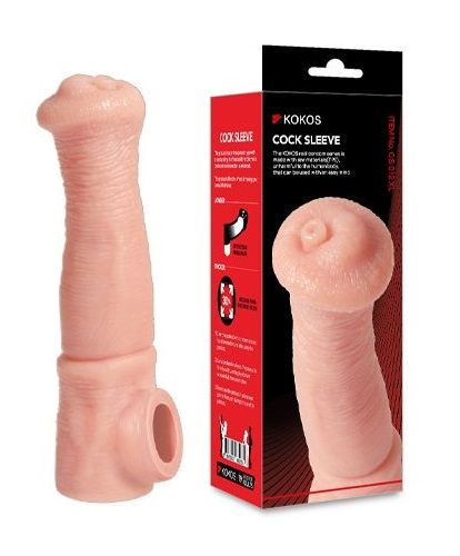 Телесная фантазийная насадка на член Cock Sleeve Size L - KOKOS - в Сергиевом Посаде купить с доставкой