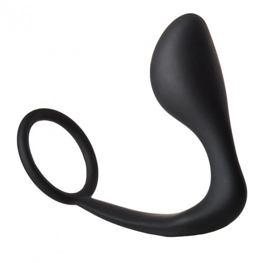 Черное эрекционное кольцо с анальной пробкой Anal Plug With Cockring - Dream Toys - в Сергиевом Посаде купить с доставкой
