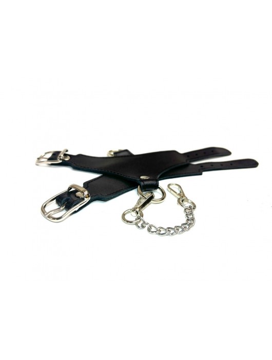 Черные гладкие кожаные наручники Black Phoenix - БДСМ Арсенал - купить с доставкой в Сергиевом Посаде