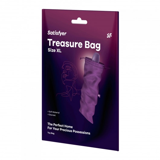 Фиолетовый мешочек для хранения игрушек Treasure Bag XL - Satisfyer - купить с доставкой в Сергиевом Посаде