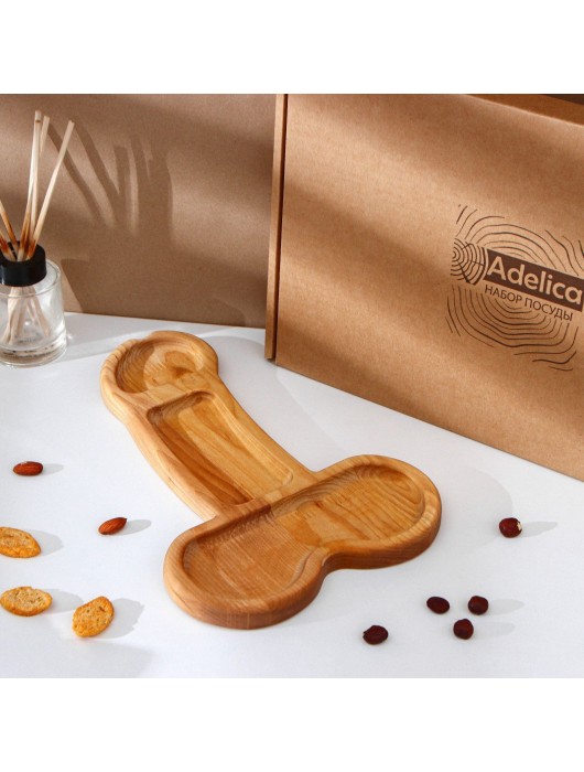 Деревянное блюдо для подачи в форме члена (32,5 х 20 х 1,7 см) - Сима-Ленд - купить с доставкой в Сергиевом Посаде