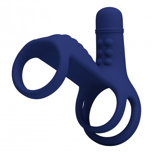 Синяя вибронасадка на пенис Vibrating Penis Sling - Baile - в Сергиевом Посаде купить с доставкой
