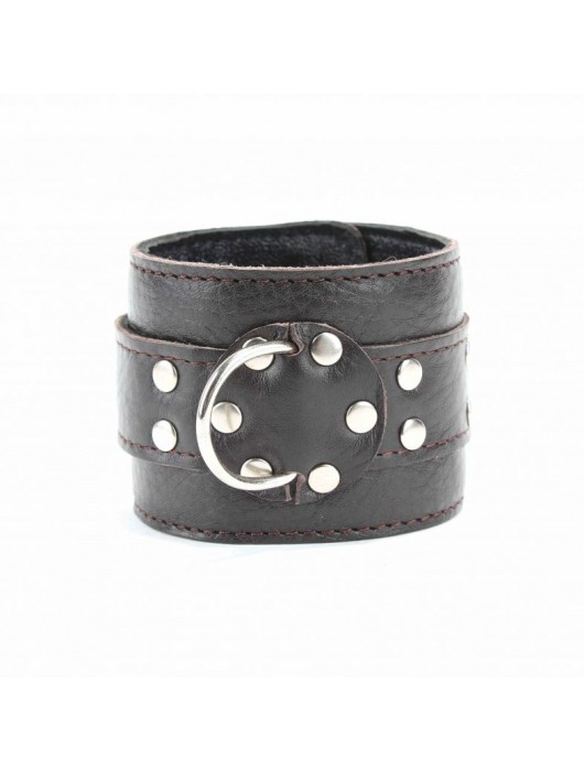 Коричневые оковы из мягкой кожи на металлической цепочке - БДСМ Арсенал - купить с доставкой в Сергиевом Посаде