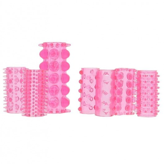 Набор из 7 розовых насадок на пенис ONE-A-DAY PENIS SLEEVES PINK - Seven Creations - в Сергиевом Посаде купить с доставкой