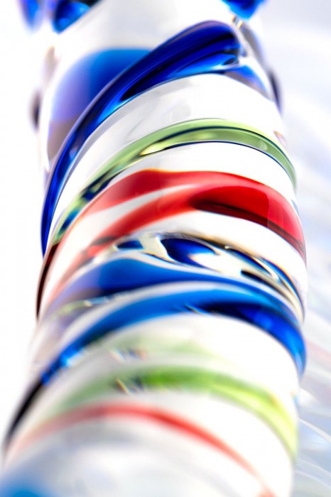 Стеклянный фаллос с различным рельефом - 19,5 см. - Sexus