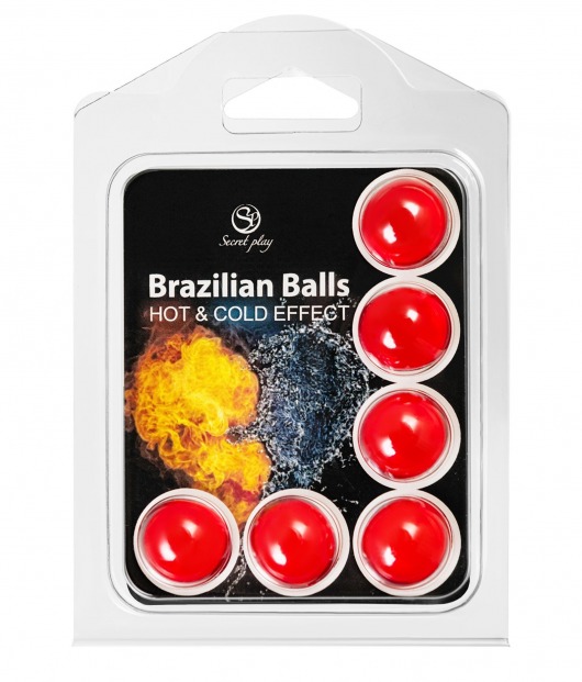 Набор из 6 шариков с массажным маслом Brazilian Balls с охлаждающим и разогревающим эффектом - Secret Play - купить с доставкой в Сергиевом Посаде