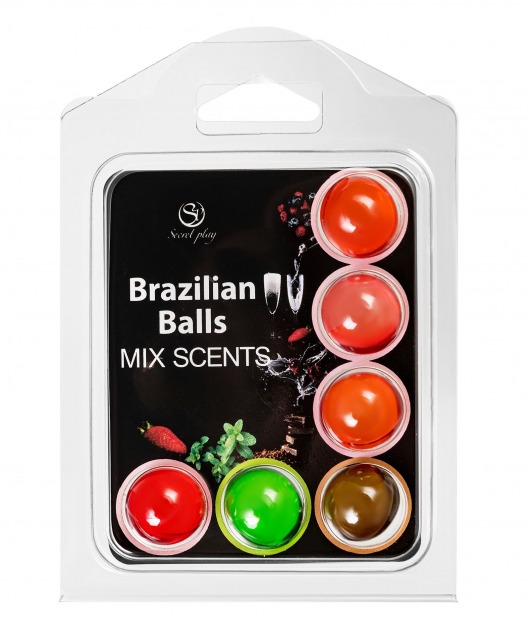 Набор из 6 шариков с ароматизированными массажными маслами Brazilian Balls - Secret Play - купить с доставкой в Сергиевом Посаде