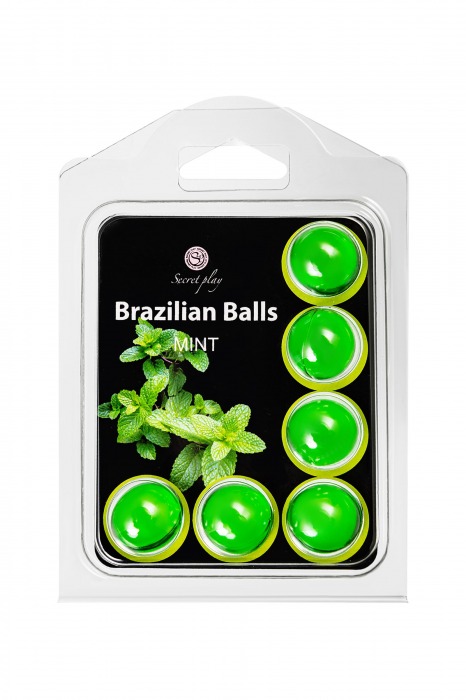 Набор из 6 шариков с массажным маслом Brazilian Balls с ароматом мяты - Secret Play - купить с доставкой в Сергиевом Посаде