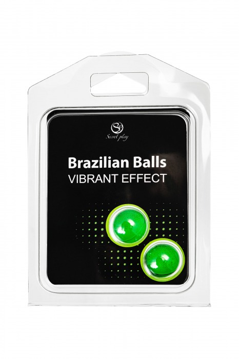 Набор из 2 шариков с массажным маслом Brazilian Balls с эффектом вибрации - Secret Play - купить с доставкой в Сергиевом Посаде