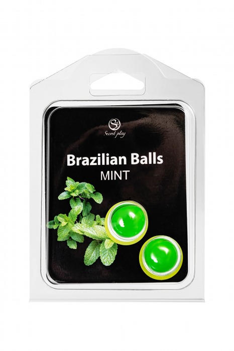 Набор из 2 шариков с массажным маслом Brazilian Balls с ароматом мяты - Secret Play - купить с доставкой в Сергиевом Посаде