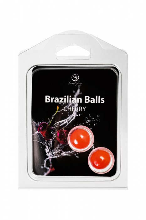 Набор из 2 шариков с массажным маслом Brazilian Balls с ароматом вишни - Secret Play - купить с доставкой в Сергиевом Посаде