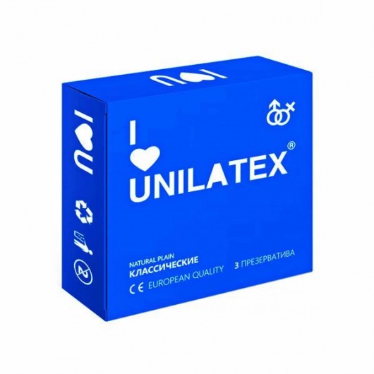 Классические презервативы Unilatex Natural Plain - 3 шт. - Unilatex - купить с доставкой в Сергиевом Посаде