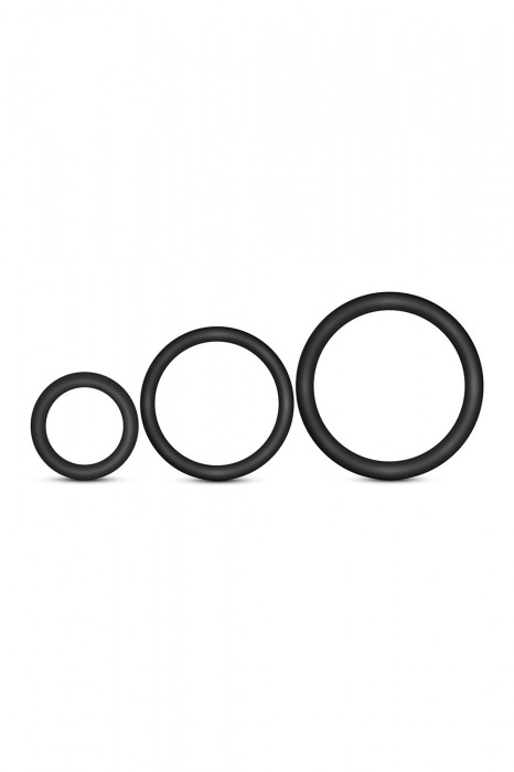 Набор из 3 черных эрекционных колец Cock Ring Set - Blush Novelties - в Сергиевом Посаде купить с доставкой