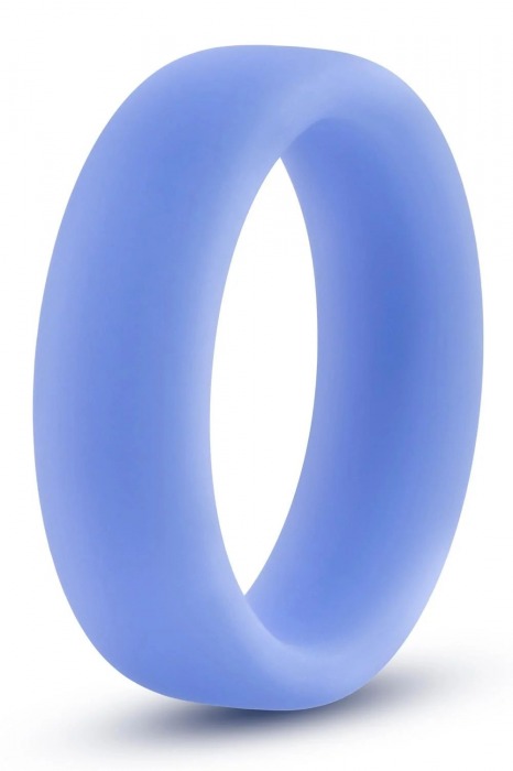 Голубое люминесцентное кольцо Silicone Glo Cock Ring - Blush Novelties - в Сергиевом Посаде купить с доставкой
