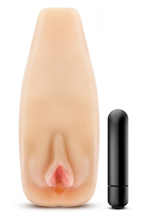Мастурбатор-вагина с вибрацией Soft   Wet Natasha Realistic Beige Masturbator - Blush Novelties - в Сергиевом Посаде купить с доставкой