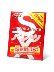 Утолщенный презерватив Sagami Xtreme FEEL LONG с точками - 1 шт. - Sagami - купить с доставкой в Сергиевом Посаде