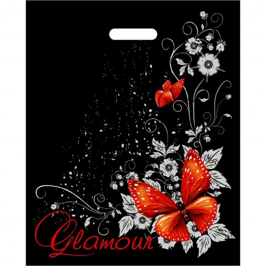 Черный пакет Glamour с вырубной ручкой (38х47 см) - Сима-Ленд - купить с доставкой в Сергиевом Посаде