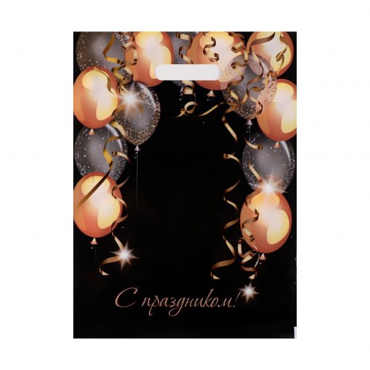 Пакет с вырубной ручкой и принтом в виде шариков (30х40 см) - Сима-Ленд - купить с доставкой в Сергиевом Посаде