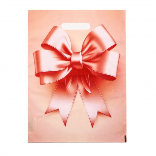 Пакет с принтом в виде банта с вырубной ручкой (30х40 см) - Сима-Ленд - купить с доставкой в Сергиевом Посаде