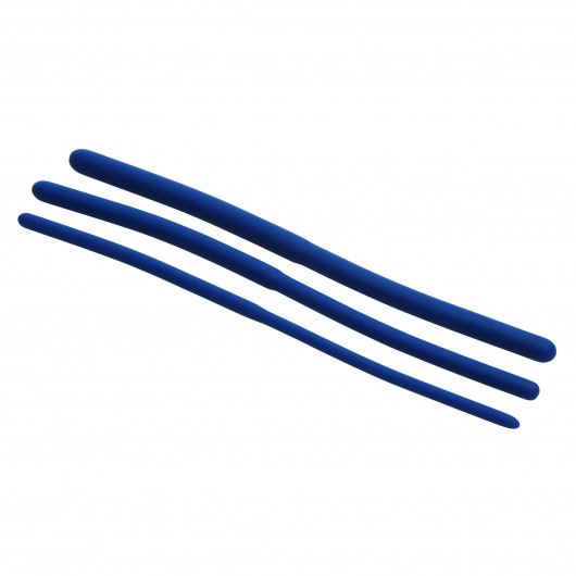 Набор из 3 синих силиконовых уретральных расширителей Invasion Silicone Urethral Sound Trainer Set - XR Brands - купить с доставкой в Сергиевом Посаде