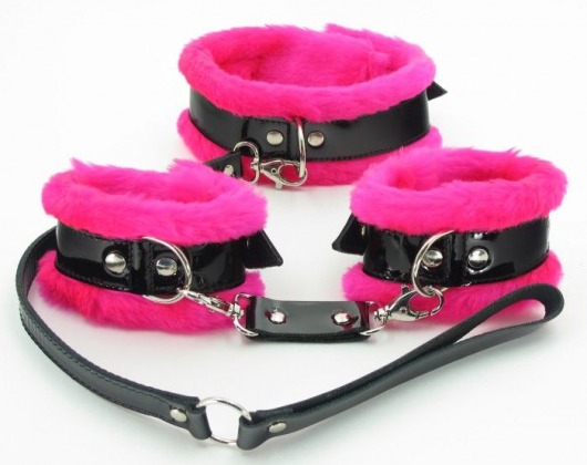 Набор с розовым мехом BDSM Light - БДСМ Арсенал - купить с доставкой в Сергиевом Посаде