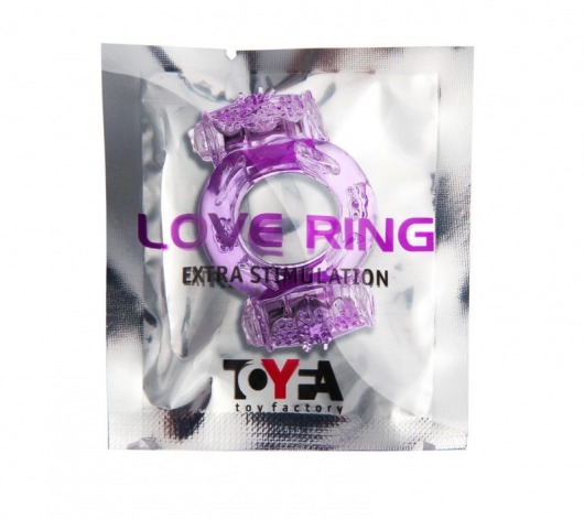 Фиолетовое виброкольцо с двумя вибропульками - Toyfa Basic - в Сергиевом Посаде купить с доставкой