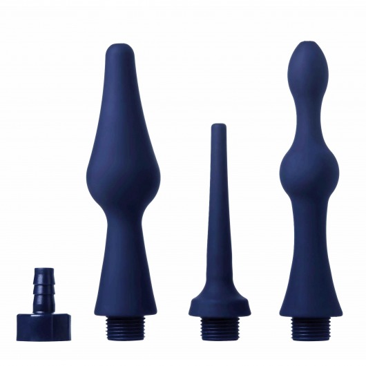 Набор из 3 универсальных насадок для анального душа Universal 3 Piece Silicone Enema Attachment Set - XR Brands - купить с доставкой в Сергиевом Посаде