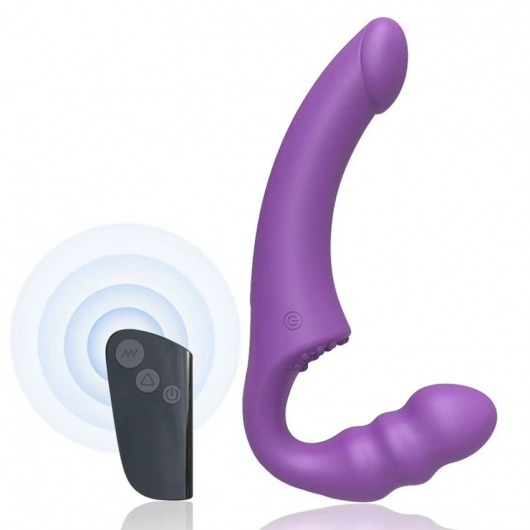 Фиолетовый безремневой страпон Straples Strap-On Dildo - Erokay - купить с доставкой в Сергиевом Посаде