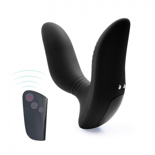 Черный вибромассажер простаты 3,5’’ Remote Control Curve P-spot Massager - 12 см. - Erokay - в Сергиевом Посаде купить с доставкой