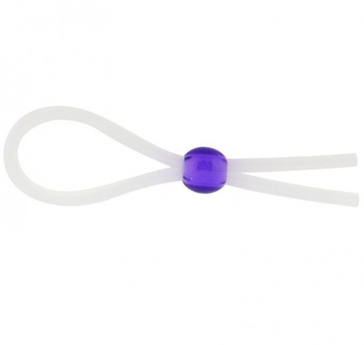 Прозрачное лассо с фиолетовой бусиной SILICONE COCK RING WITH BEAD LAVENDER - NMC - в Сергиевом Посаде купить с доставкой