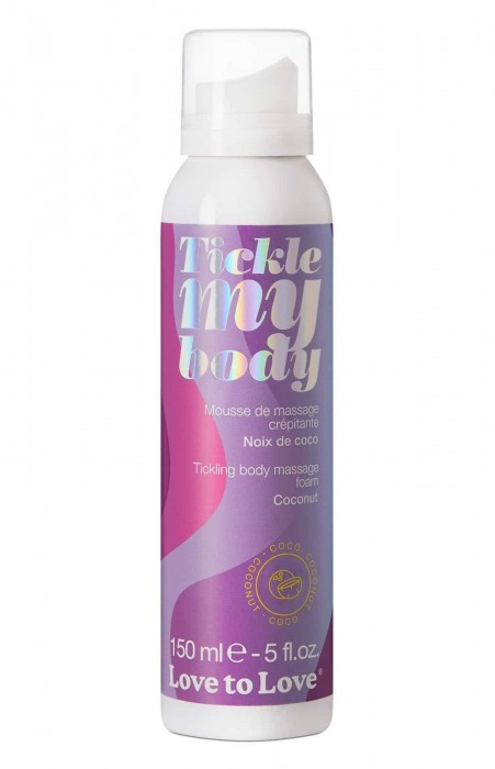 Массажная хрустящая пенка Tickle My Body Coconut с ароматом кокоса - 150 мл. - Love to Love - купить с доставкой в Сергиевом Посаде