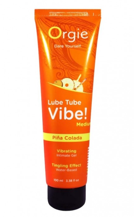 Гель с эффектом вибрации Lube Tube Vibe Medium Pina Colada - 100 мл. - ORGIE - купить с доставкой в Сергиевом Посаде