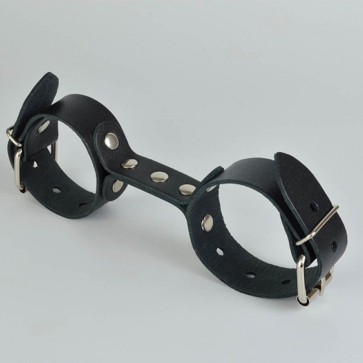 Черные кожаные наручники-фиксатор - Sitabella - купить с доставкой в Сергиевом Посаде