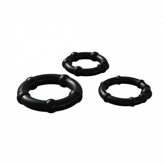 Набор из 3 черных эрекционных колец Babooom Ring Set - Adrien Lastic - в Сергиевом Посаде купить с доставкой