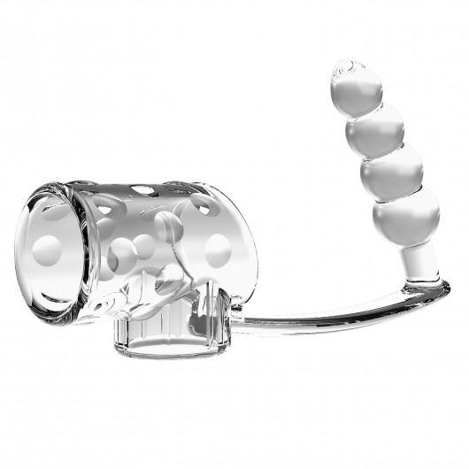 Прозрачная насадка на пенис и мошонку с анальным стимулятором Rilley - Baile - в Сергиевом Посаде купить с доставкой