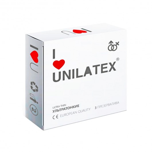 Ультратонкие презервативы Unilatex Ultra Thin - 3 шт. - Unilatex - купить с доставкой в Сергиевом Посаде