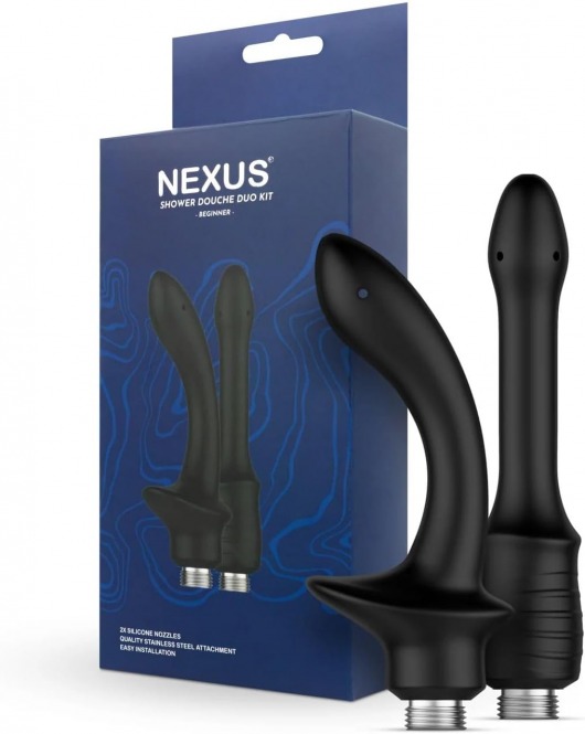 Набор из 2 насадок для анального душа Shower Douche Duo Kit Beginner - Nexus Range - купить с доставкой в Сергиевом Посаде