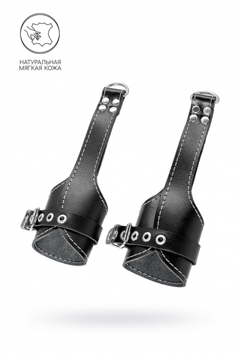 Черные подвесы с белой строчкой - Pecado - купить с доставкой в Сергиевом Посаде