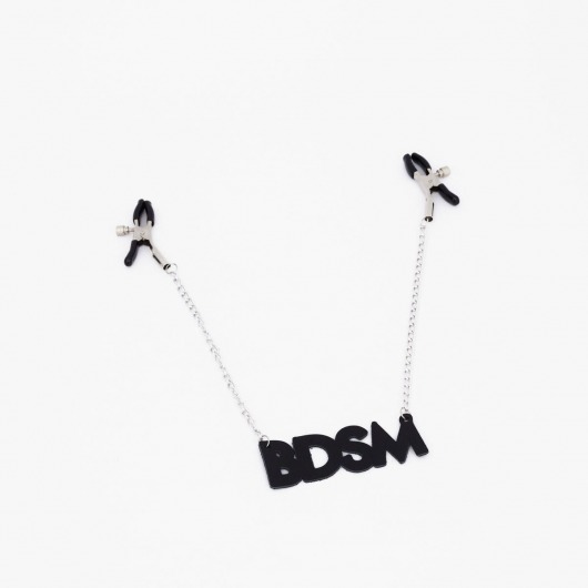 Зажимы на соски с кожаной подвеской BDSM - Crazy Handmade - купить с доставкой в Сергиевом Посаде