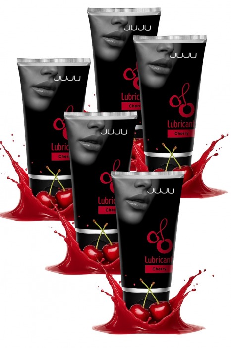 Набор из 5 съедобных лубрикантов JUJU со вкусом вишни - JuJu - купить с доставкой в Сергиевом Посаде